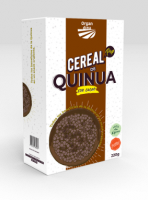 CEREAL DE QUINUA POP CON STEVIA Y CACAO 